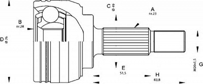 OPEN PARTS cvj566210 -  Шарнирный комплект, приводной вал